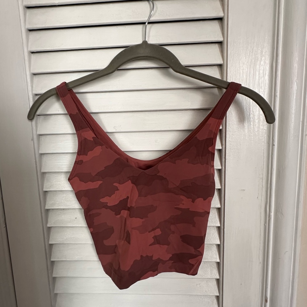 Lululemon Align Tank Top 00 Pink Camo with Bra Inserts
